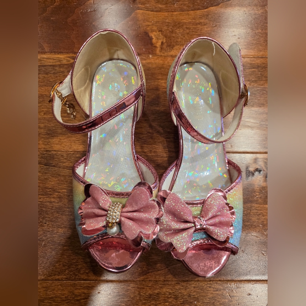Charming Pink Kids Dress Shoes with Bow